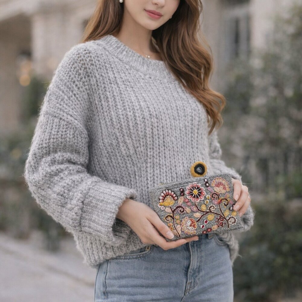 Heather Grey Pouch